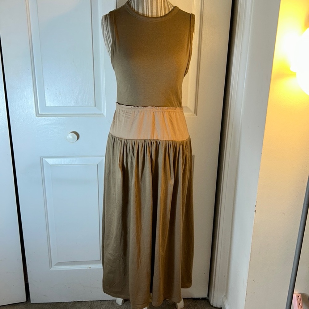 Zara tan Cotten dress